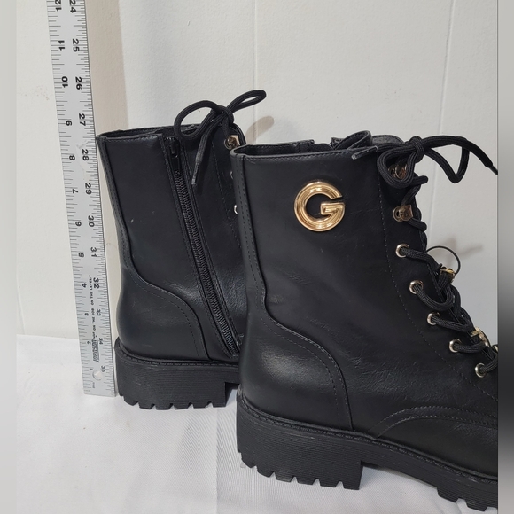 GBG (G by Guess) Womens Size 10 Black Combat Boots With Goldtone Hardware - Picture 6 of 6